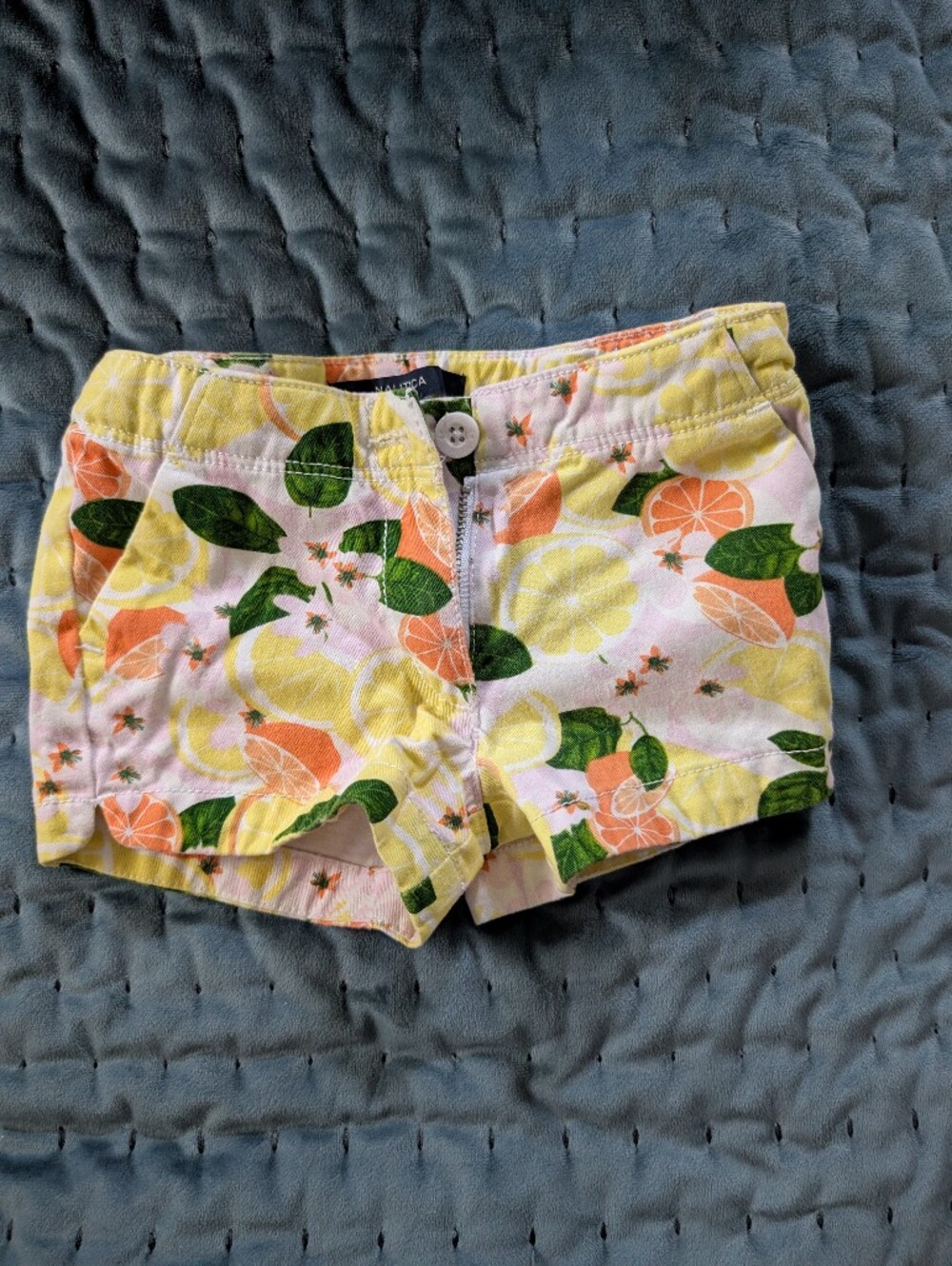 Nautica Girls Citrus Pattern Shorts - Yellow, Orange & Green